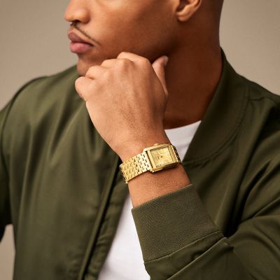 Mens gold best sale tone watches