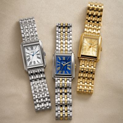 Stainless Steel Fossil Three-Hand - Watch FS6010 Two-Tone - Carraway