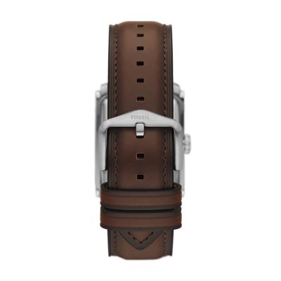 Three-Hand Fossil Watch Brown FS6012 Leather Carraway - -