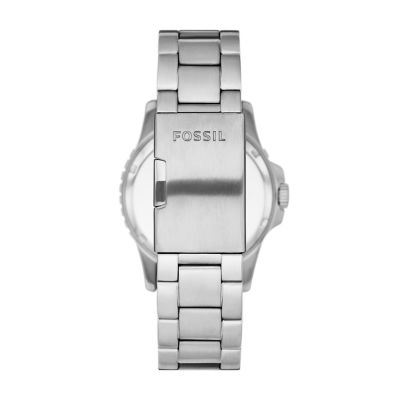 Fossil Blue Date Dive Watch - Watch - Stainless FS6013 Steel Station Three-Hand