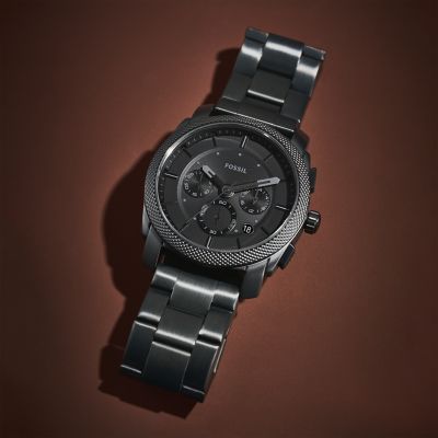 Steel Chronograph Watch - Machine FS6015 - Stainless Black Fossil
