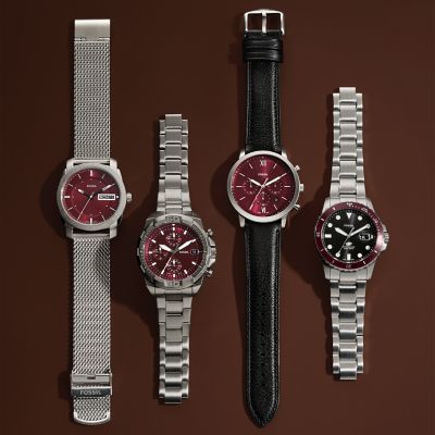 Fossil watch burgundy best sale