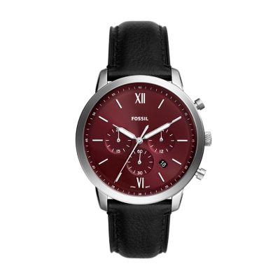 Bracelet montre cuir online fossil homme