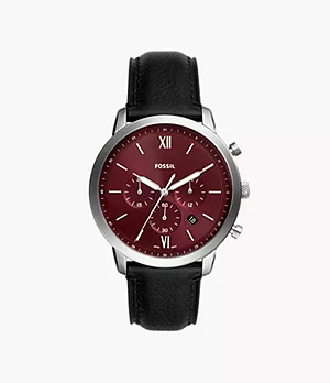 Neutra Chronograph Black LiteHide™ Leather Watch