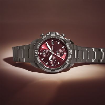 Bronson Chronograph Smoke Stainless Steel Watch - FS6017 - Fossil