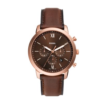 Neutra Chronograph Brown Leather Watch - FS6026 - Fossil