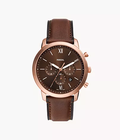 Neutra Chronograph Brown Leather Watch - FS6026 - Fossil