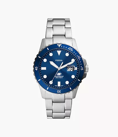 Fossil Blue Dive Three-Hand Date Stainless Steel Watch - FS6029 - Fossil