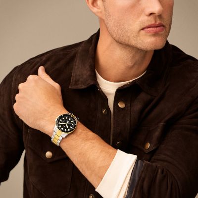 Fossil two 2025 tone watch mens