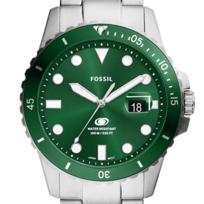 Montre à trois aiguilles avec date Fossil Blue Dive en acier inoxydable