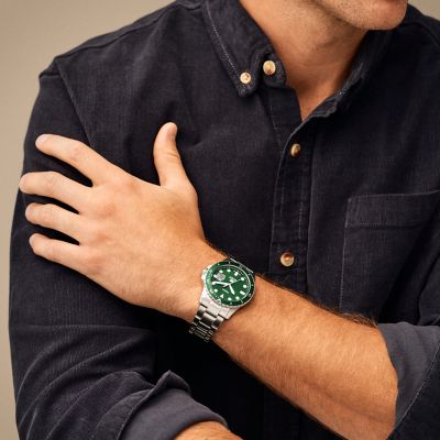 Fossil green watch best sale