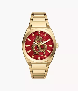Everett Three-Hand Gold-Tone Stainless Steel Watch