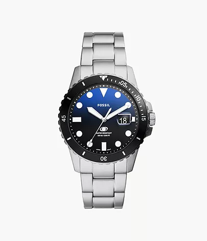 Fossil Blue Dive Three-Hand Date Stainless Steel Watch - FS6038 - Fossil