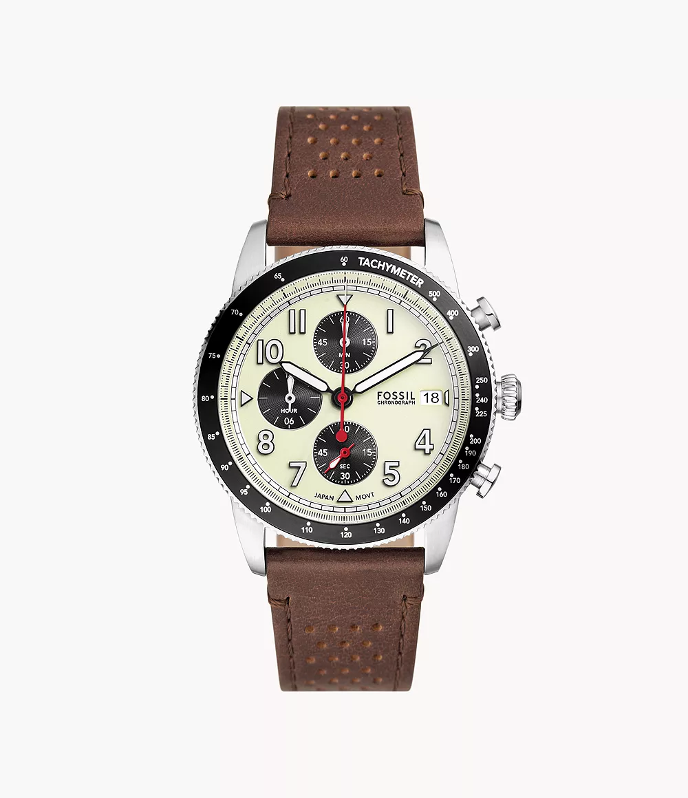 Sport Tourer Chronograph Brown Litehidetm Leather Watch
