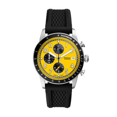 Fossil watch hot sale black chronograph