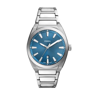 Everett Three-Hand Date Stainless Steel Watch - FS5984 - Fossil