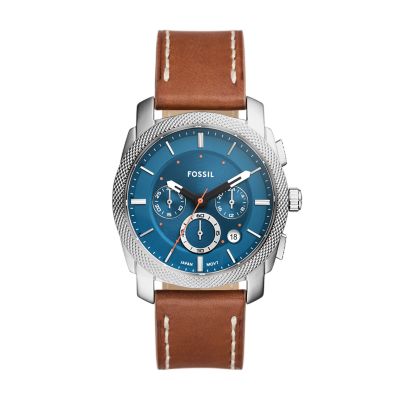 Montre Machine chronographe, en cuir , marron