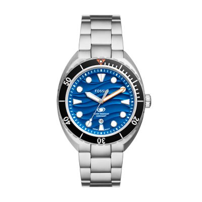 Silver for Breaker Three-Hand Date Stainless Steel Watch