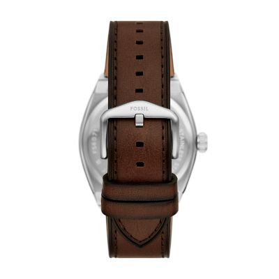 Everett Three-Hand Date Leather Watch