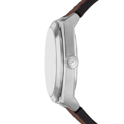 Everett Three-Hand Date Leather Watch