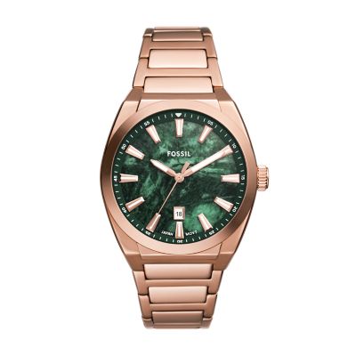 Rose Gold for Everett Three-Hand Date Stainless Steel Watch