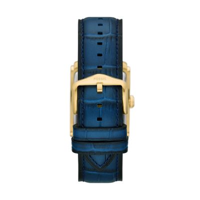 Carraway Three-Hand Navy Croco Leather Watch