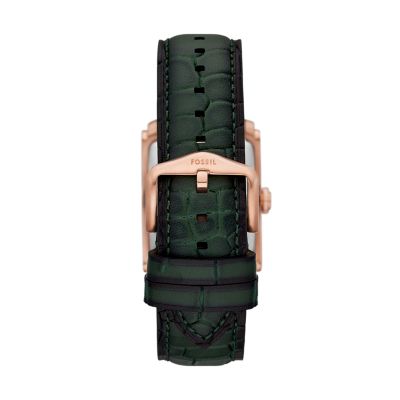 Carraway Three-Hand Green Croco LiteHide™ Leather Watch