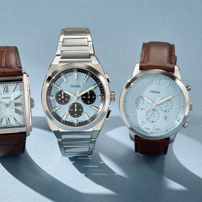 Carraway Three-Hand Brown Croco Leather Watch