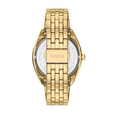 Campbell Three-Hand Day-Date Gold-Tone Stainless Steel Watch