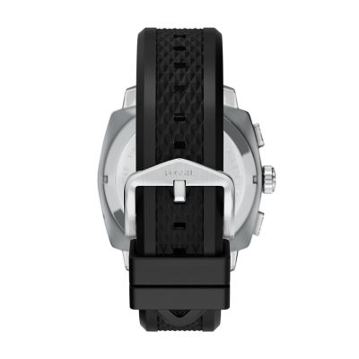 Machine Chronograph Black Silicone Watch