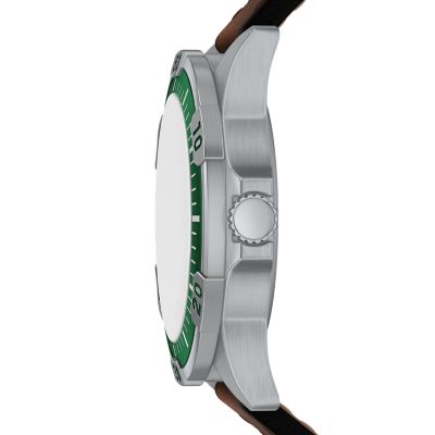 Garrett Multifunction Brown Leather Watch