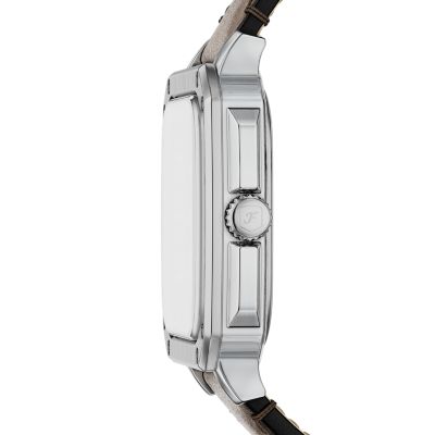 Crosby Three-Hand Brown Leather Watch