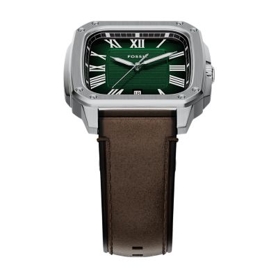 Crosby Three-Hand Brown Leather Watch