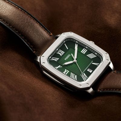 Crosby Three-Hand Brown Leather Watch