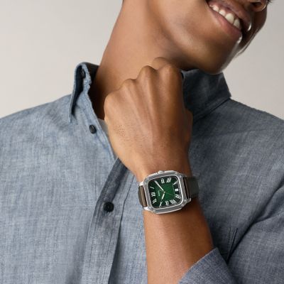 Crosby Three-Hand Brown Leather Watch