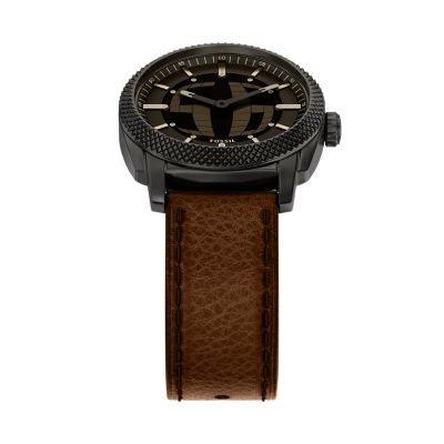 Machine Big Tic 41MM Brown Leather Watch - FS6165 - Fossil