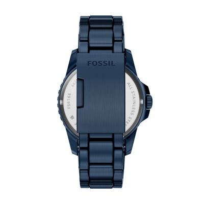 Fossil Blue Dive Three-Hand Navy Stainless Steel Watch