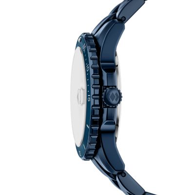 Fossil Blue Dive Three-Hand Navy Stainless Steel Watch