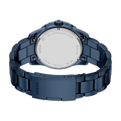 Fossil Blue Dive Three-Hand Navy Stainless Steel Watch