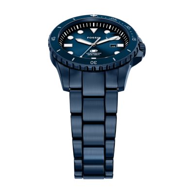 Fossil Blue Dive Three-Hand Navy Stainless Steel Watch