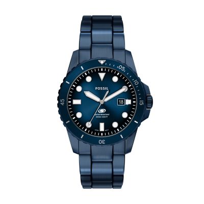 Fossil Blue Dive Three-Hand Navy Stainless Steel Watch