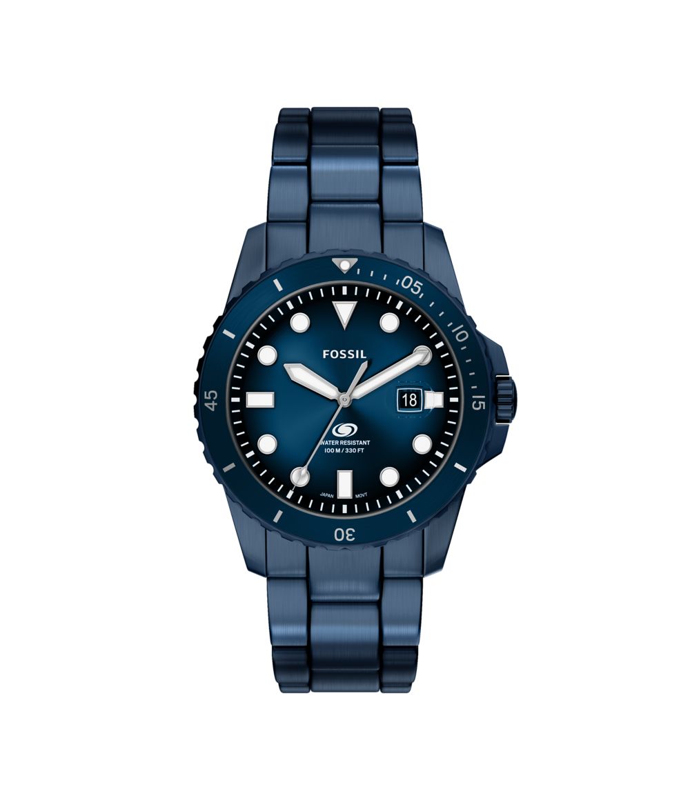Fossil Blue Dive 42mm Three-Hand Navy Stainless Steel Watch