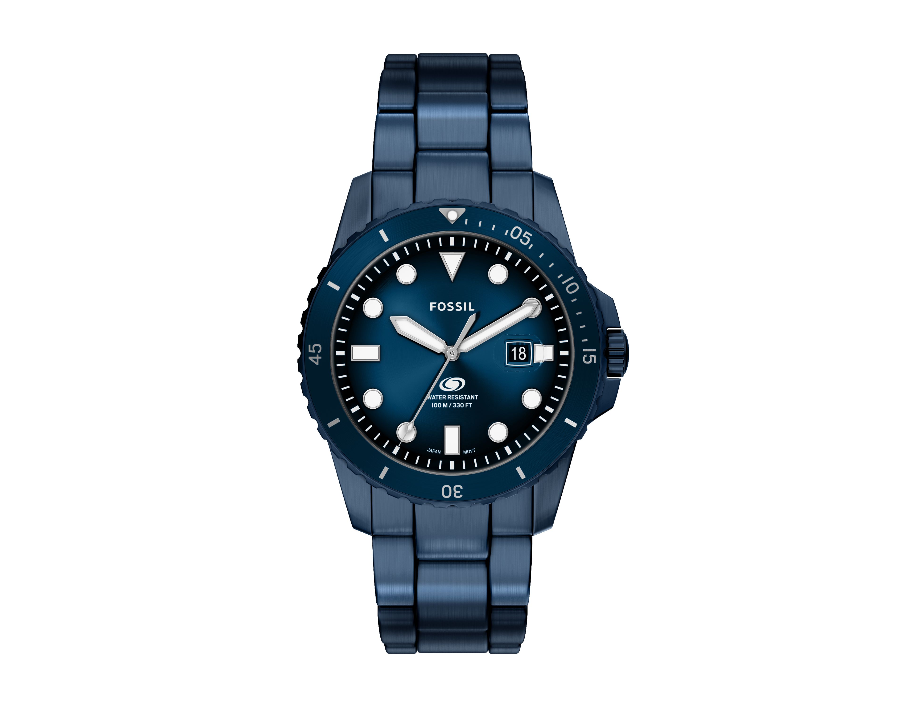 Fossil Blue Dive 42mm Three-Hand Navy Stainless Steel Watch
