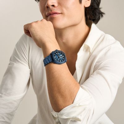 Machine Chronograph Navy Stainless Steel Watch