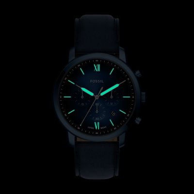 Neutra Chronograph Navy Leather Watch