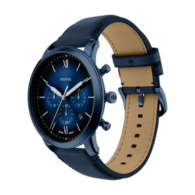 Neutra Chronograph Navy Leather Watch