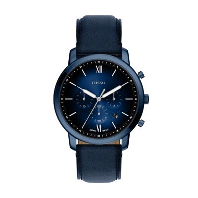 Neutra Chronograph Navy Leather Watch