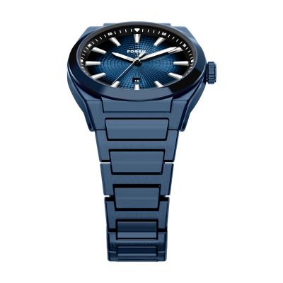 Everett Three-Hand Navy Stainless Steel Watch