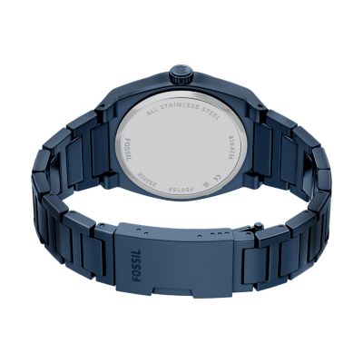 Everett Three-Hand Navy Stainless Steel Watch