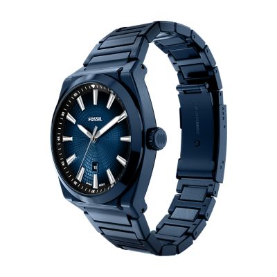 Everett Three-Hand Navy Stainless Steel Watch